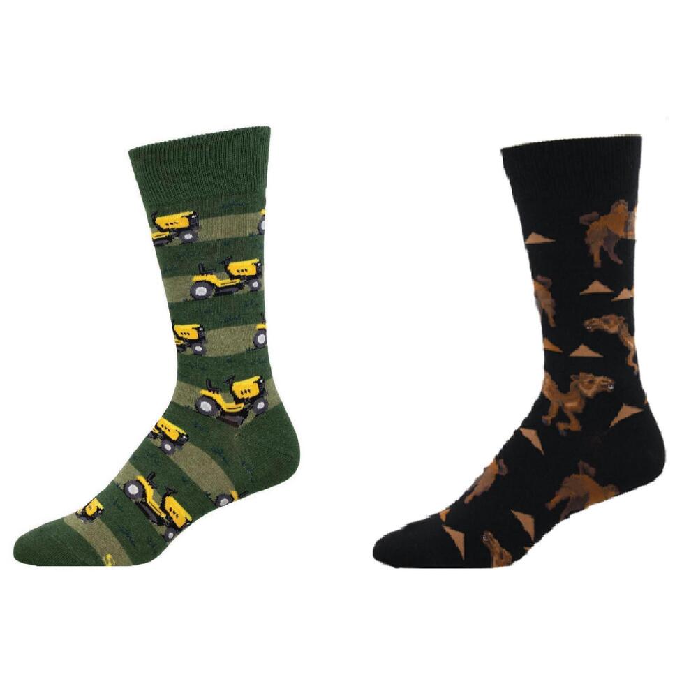 NEW SOCKSMITH men's lawn mower & hump day hero socks - set of 2 pair in multi